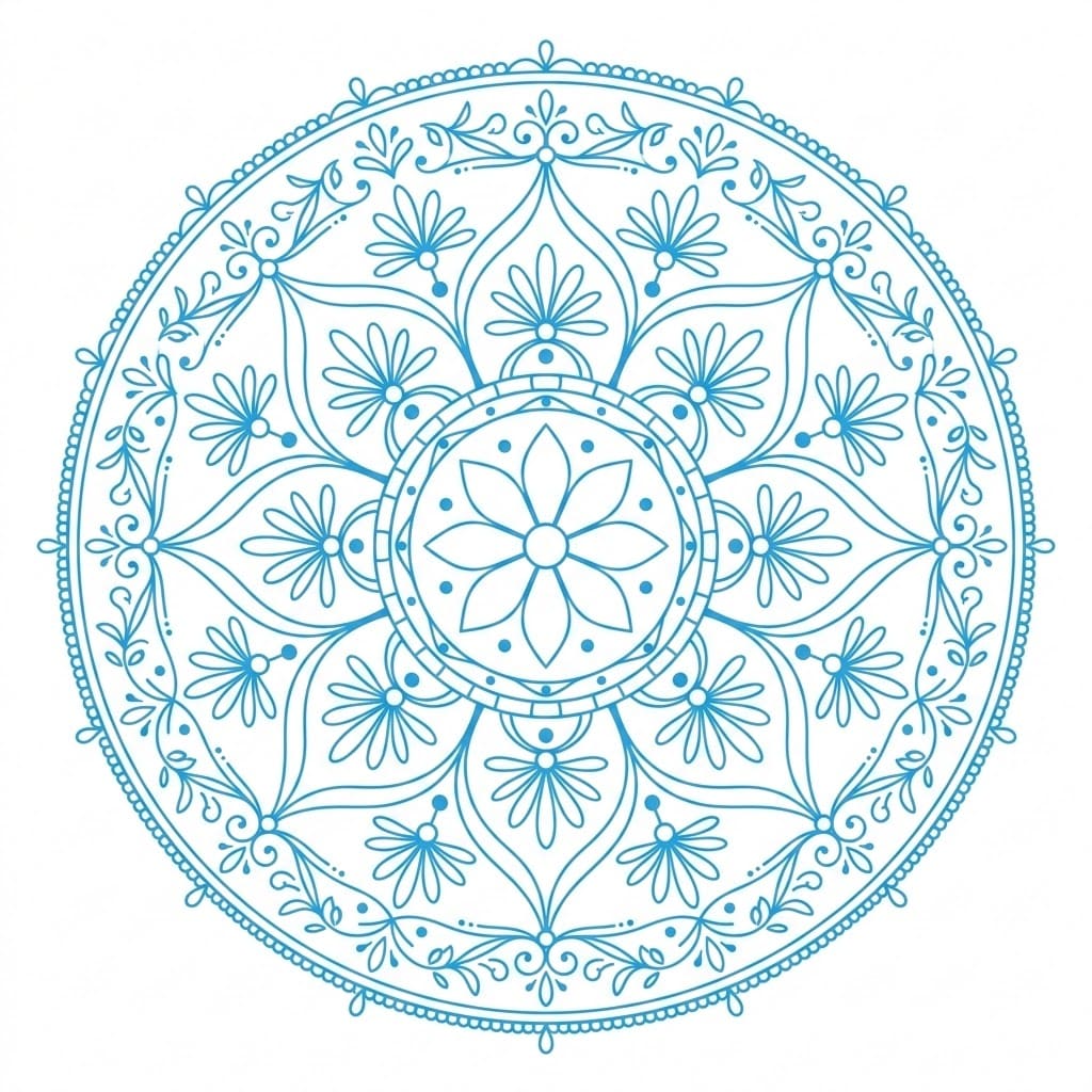 Azure Harmony Sand Mandala Art & Design Mandalas