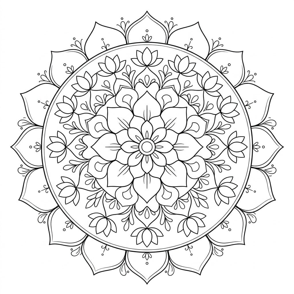 Balanced Lotus Mandala Design Mandalas