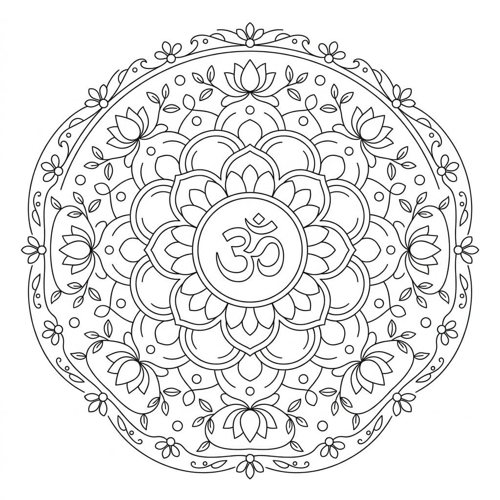 Balanced Om Mandala Pattern Mandalas