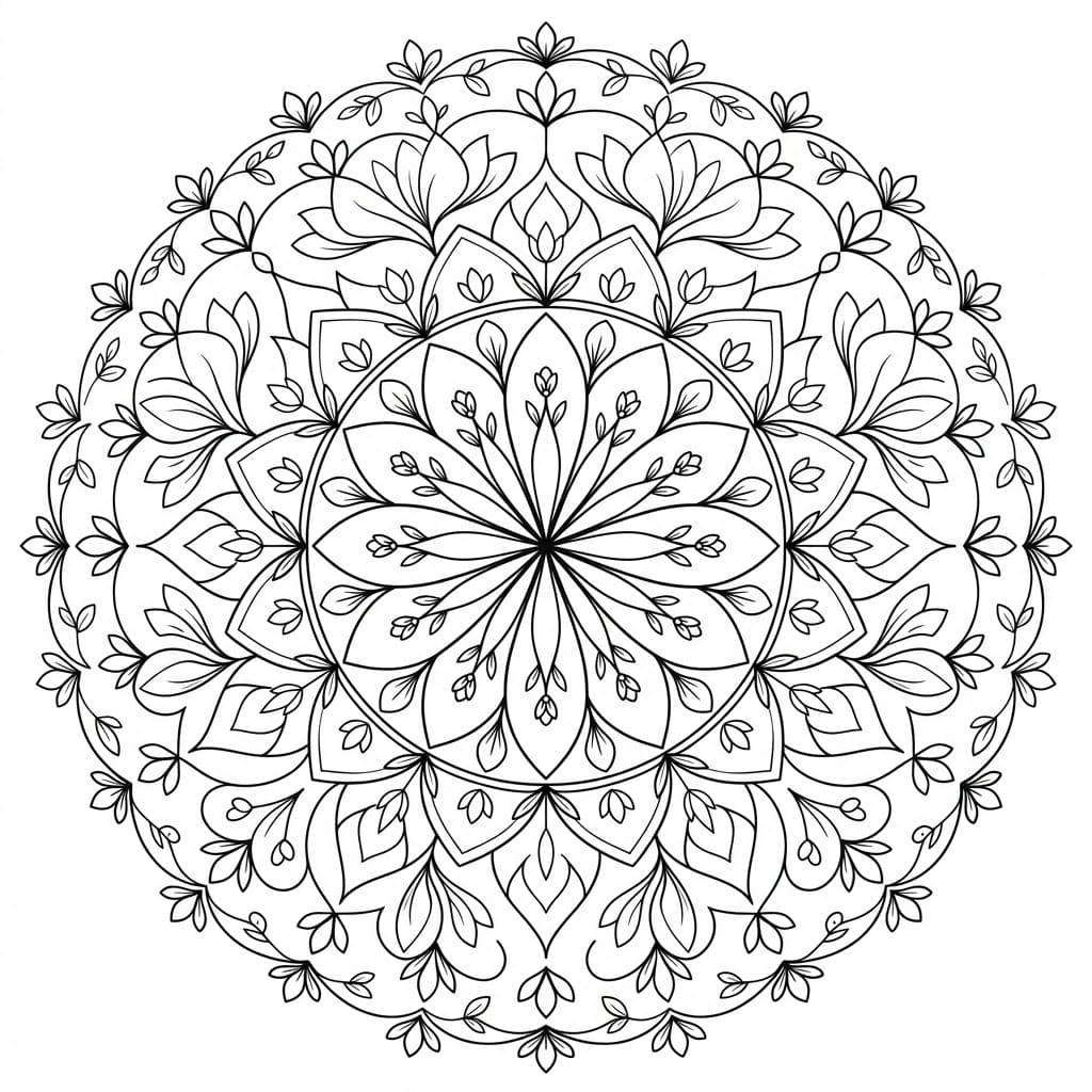 Blissful Lotus Nava Padma Mandala Pattern Mandalas