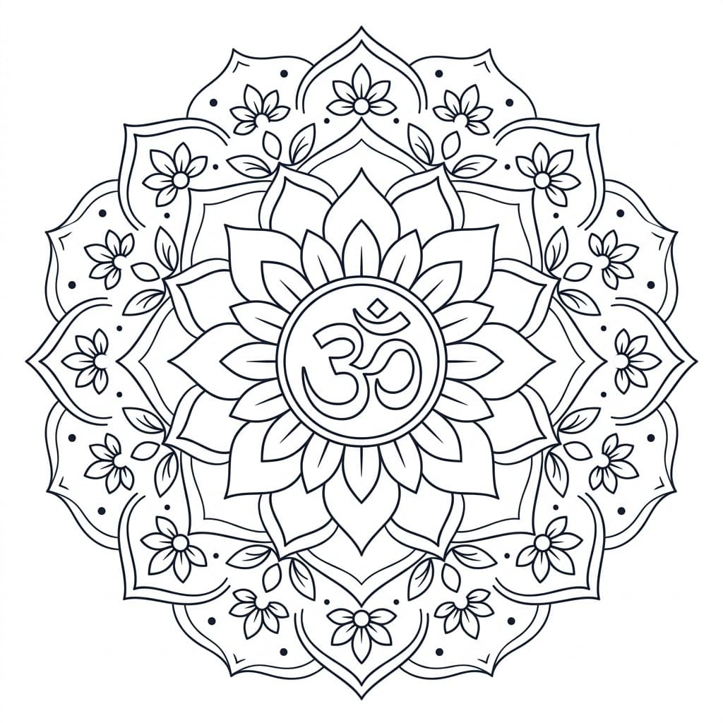 Blissful Om Mandala Pattern Mandalas