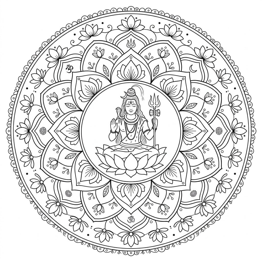 Blissful Shiva Mandala Art Mandalas