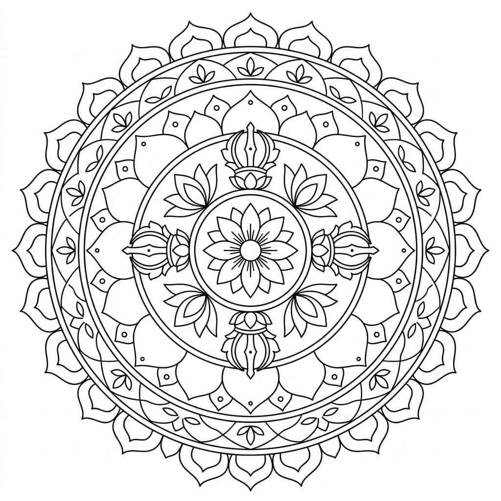 Blissful Vajrayana Mandala Template Mandalas