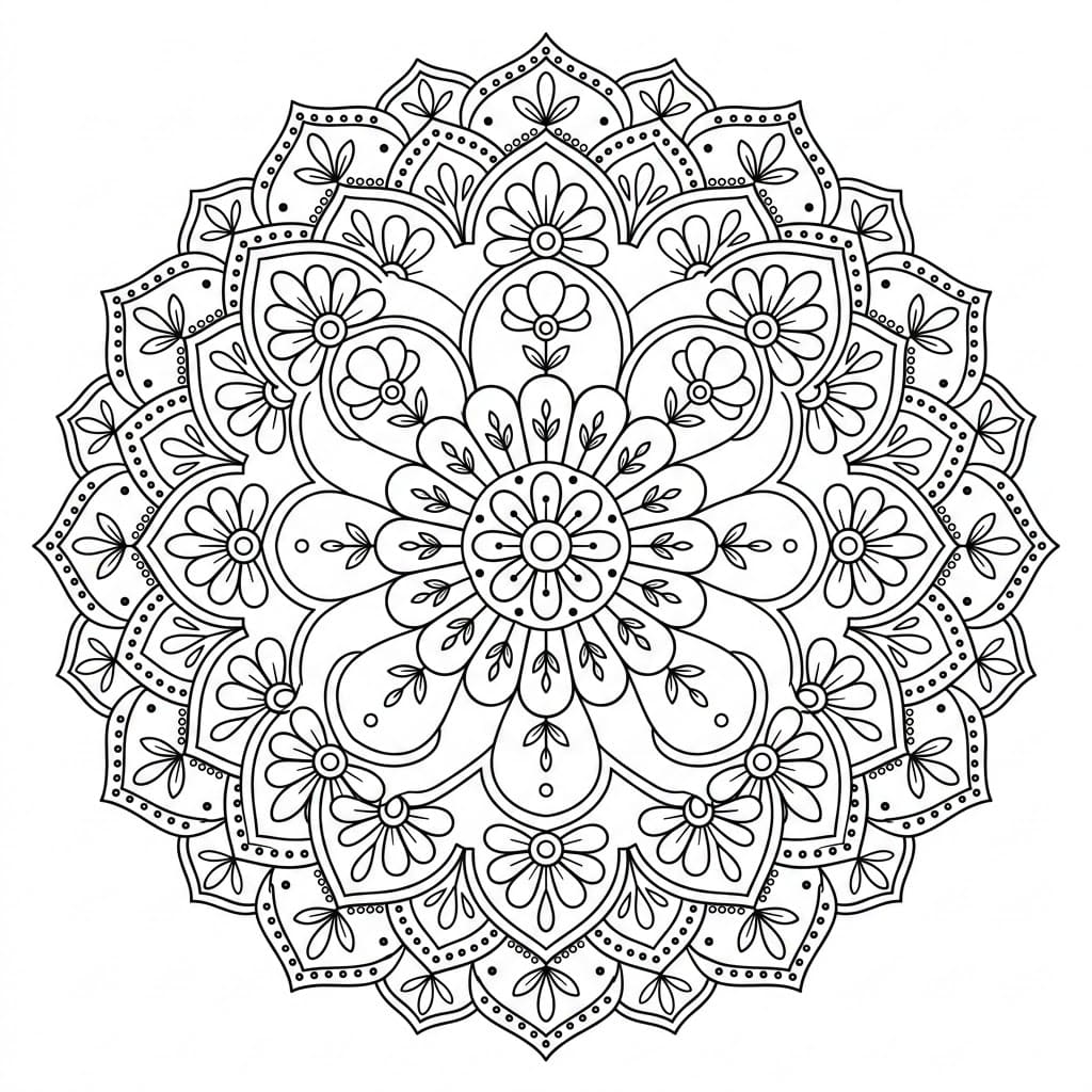 Bright Bloom Rangoli Mandala Template Mandalas