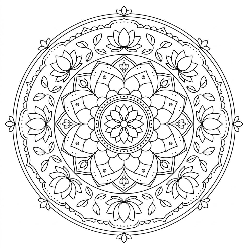 Calm Lotus Mandala Design Mandalas