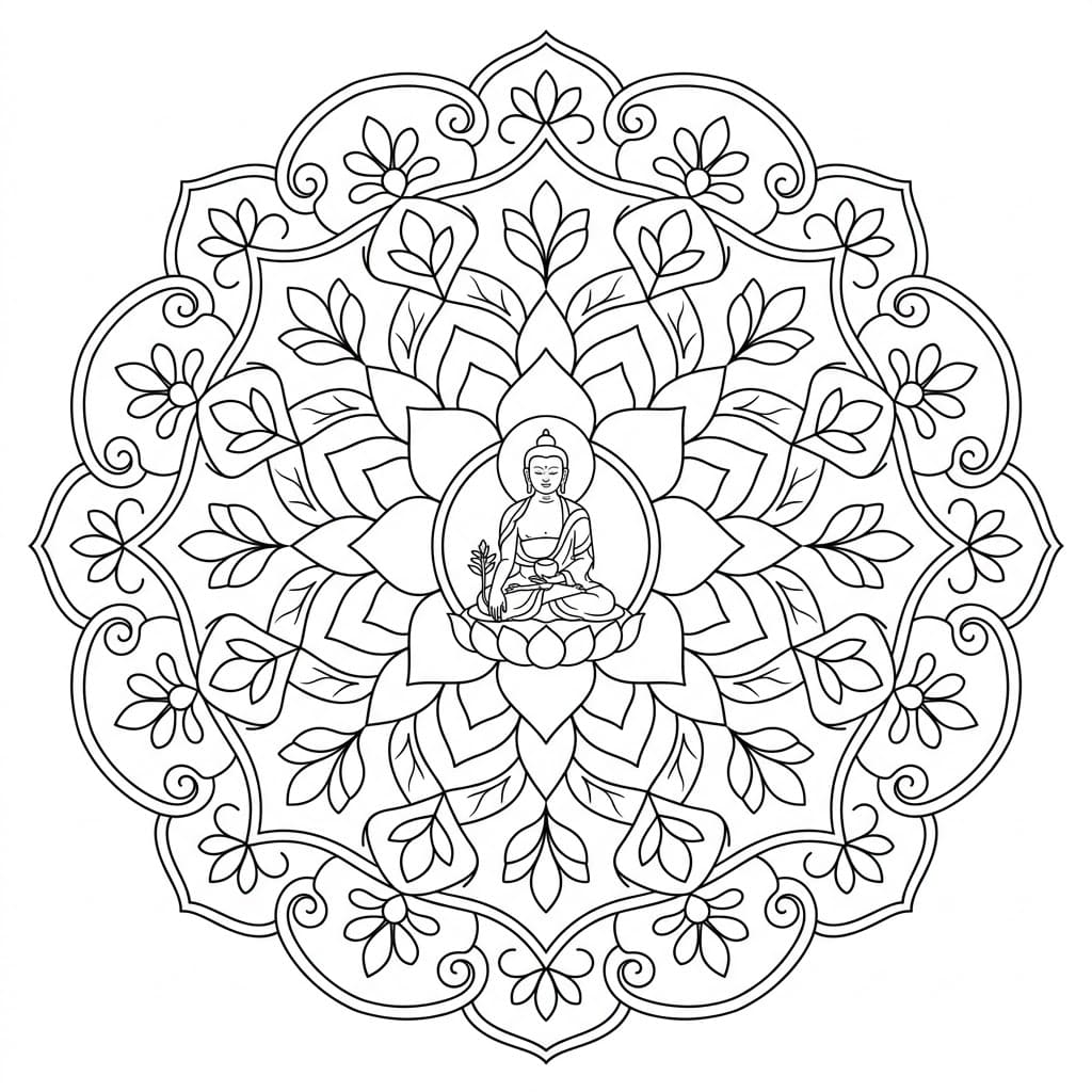 Calm Medicine Buddha Mandala Art Mandalas