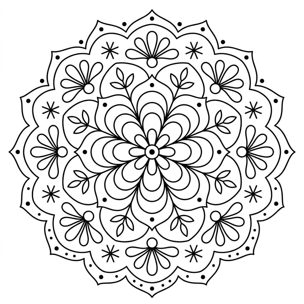 Celestial Flower Rangoli Mandala Template Mandalas