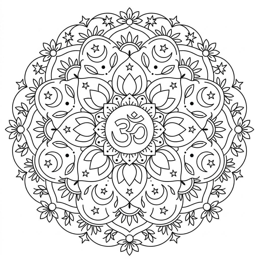 Celestial Om Mandala Pattern Mandalas