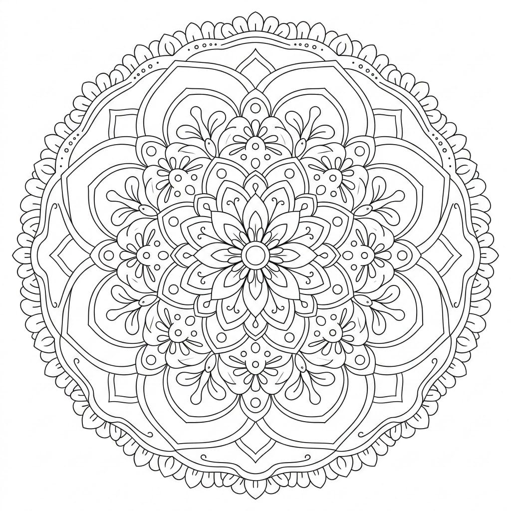 Celestial Petal Kalachakra Mandala Pattern Mandalas