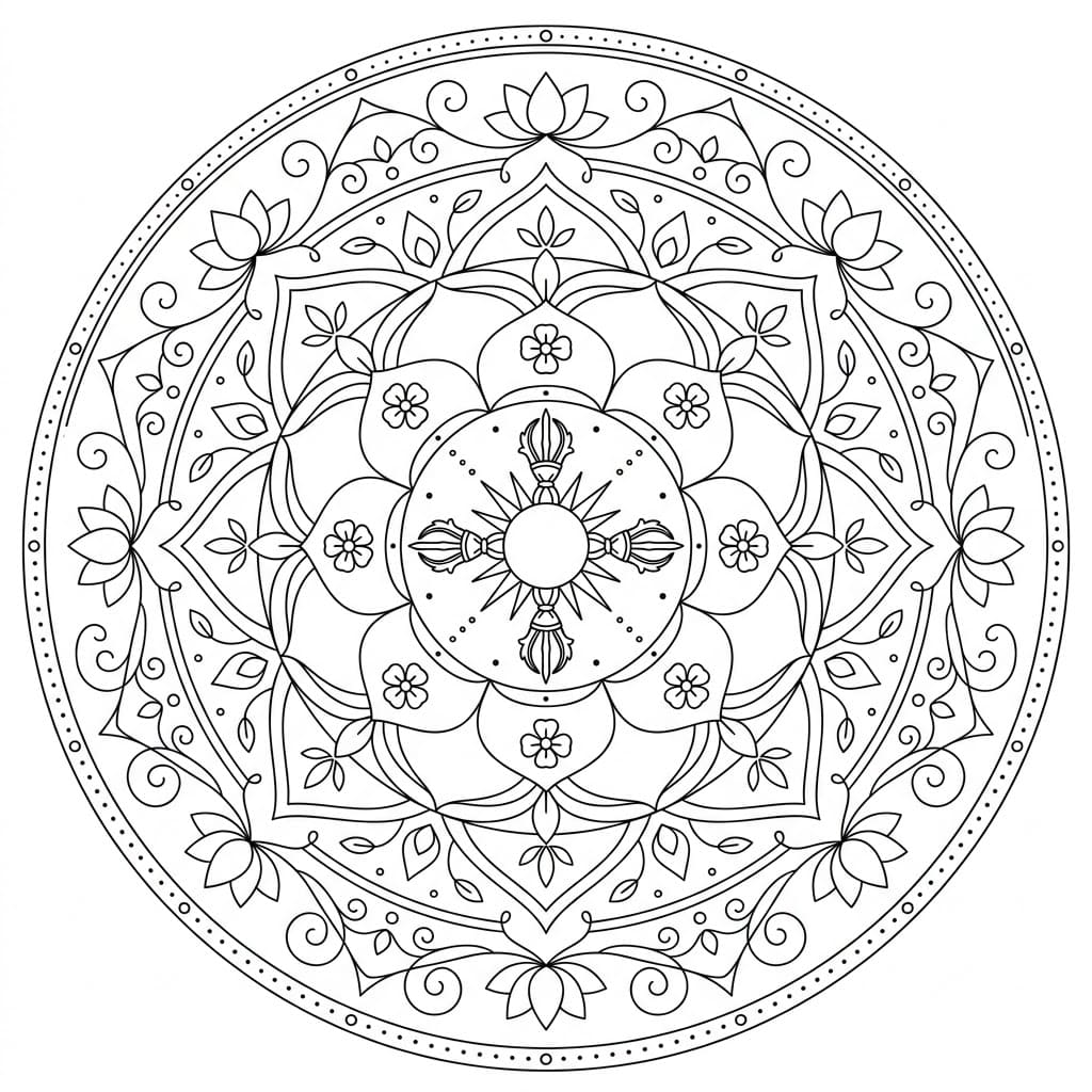 Celestial Vajrayana Mandala Template Mandalas