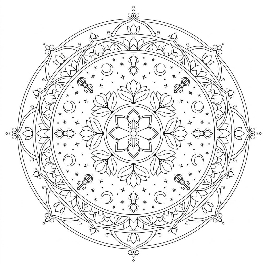 Cosmic Vajrayana Mandala Template Mandalas