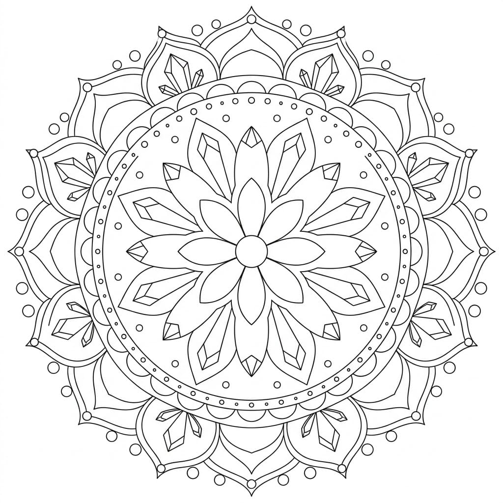 Crystal Petal Nava Padma Mandala Pattern Mandalas