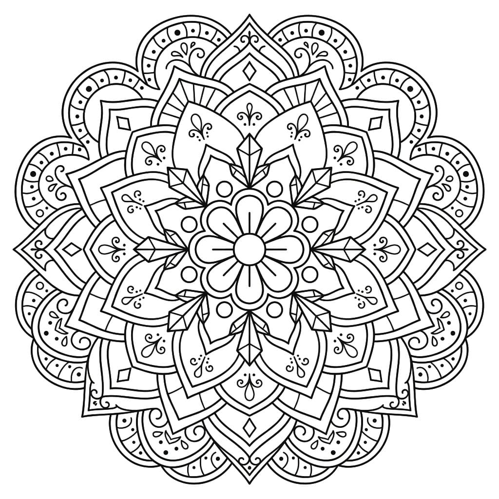 Crystal Petal Rangoli Mandala Template Mandalas