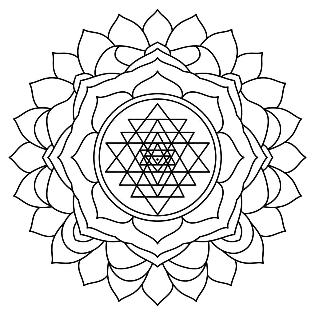 Crystal Sri Yantra Mandala Template Mandalas