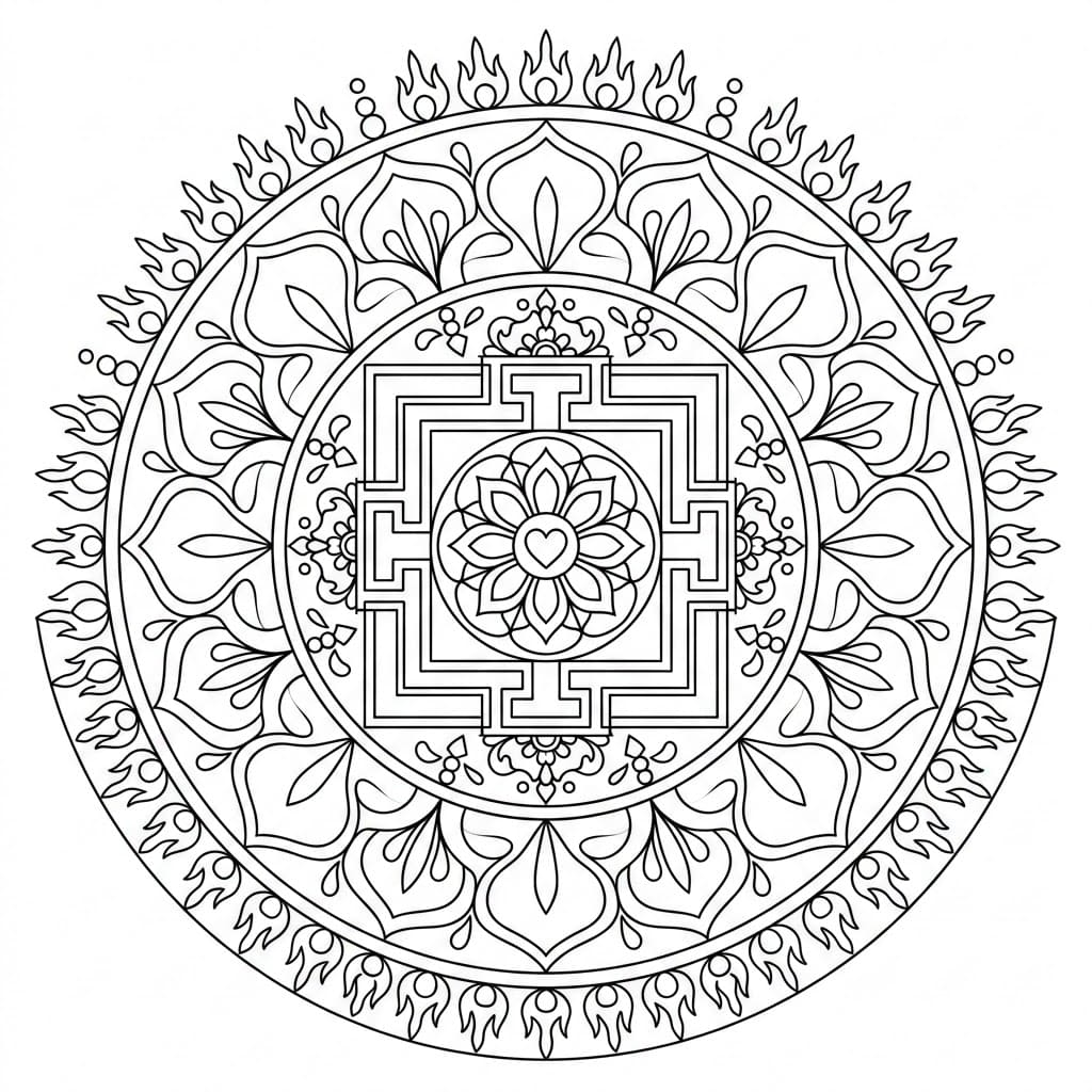 Crystal Wheel Kalachakra Mandala Pattern Mandalas
