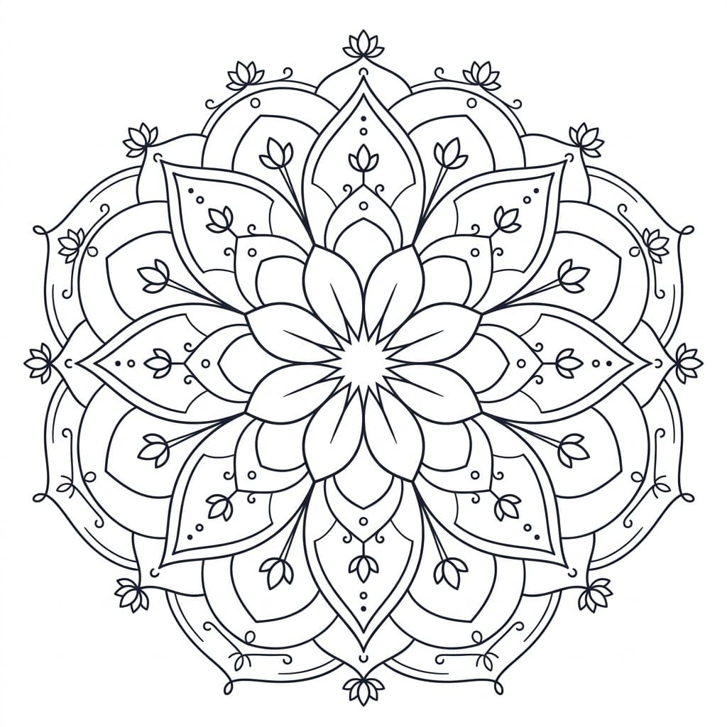 Divine Lotus Nava Padma Mandala Pattern Mandalas