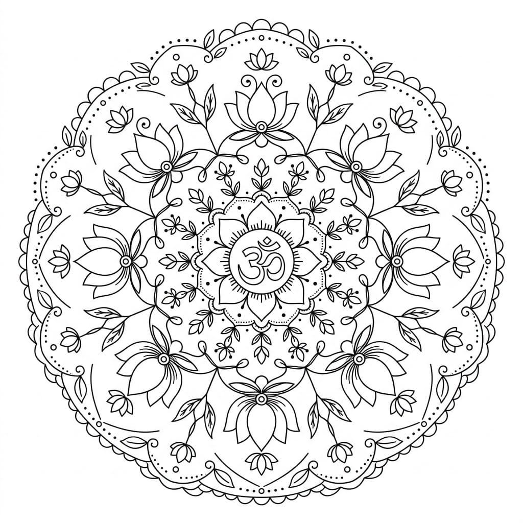 Divine Om Mandala Pattern Mandalas
