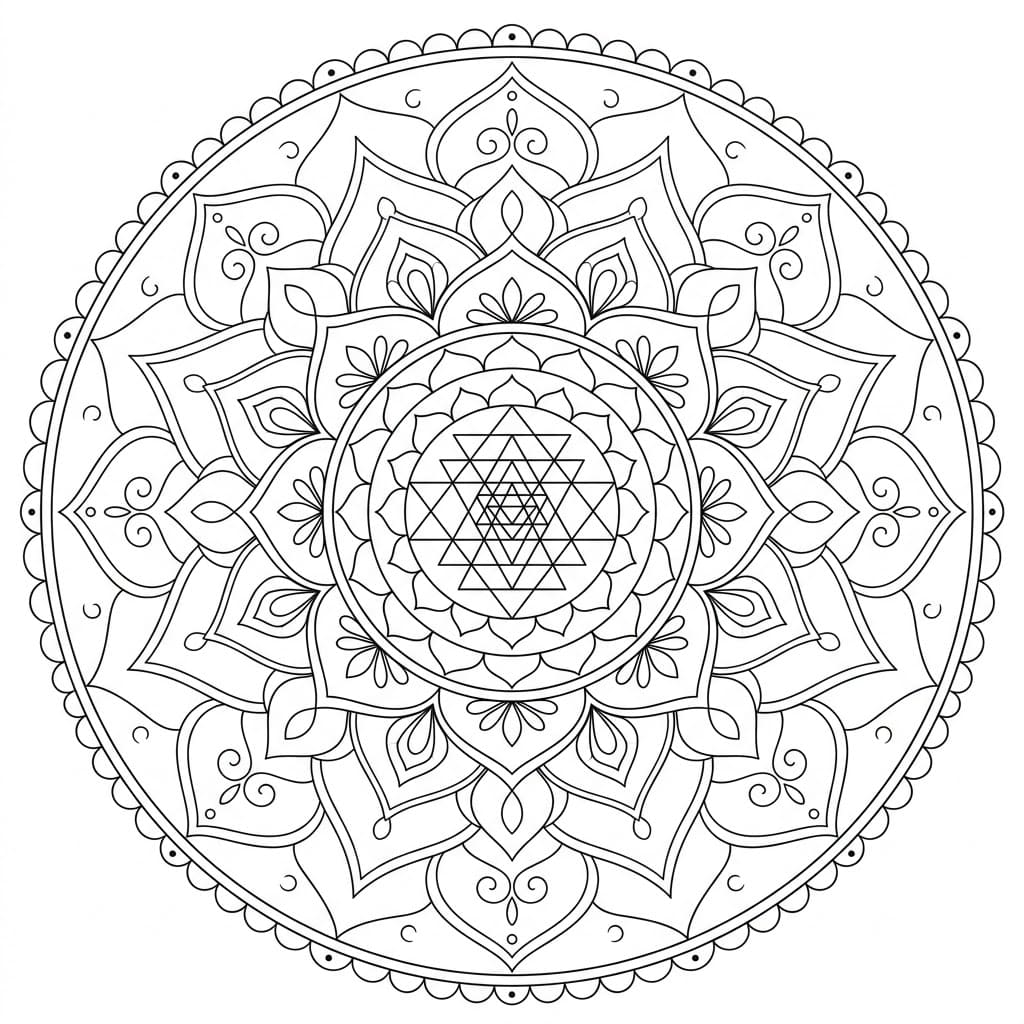 Divine Sri Yantra Mandala Template Mandalas