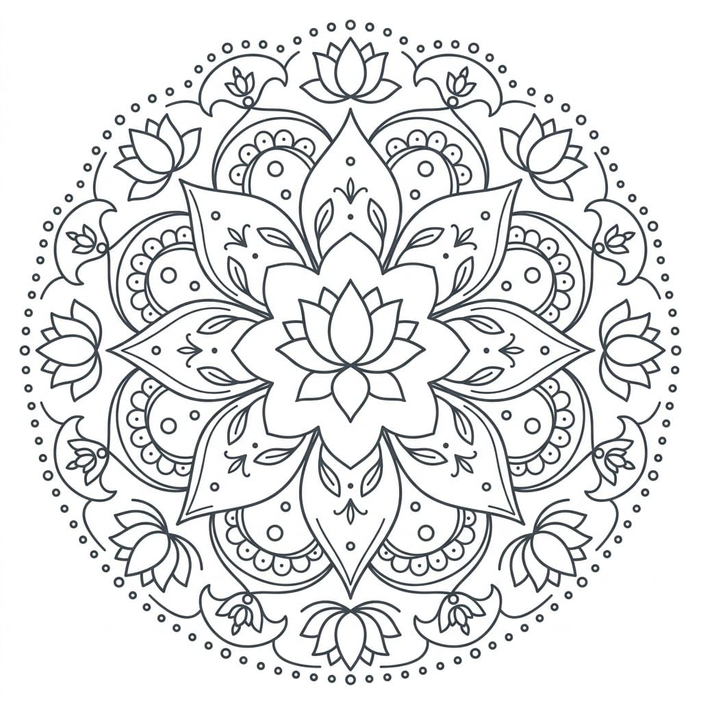 Dreamy Lotus Mandala Design Mandalas