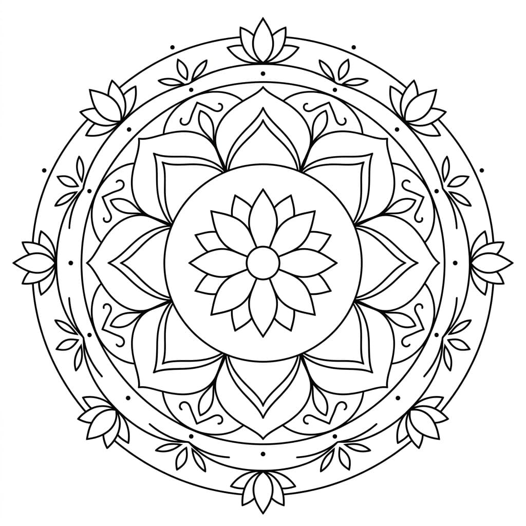Elegant Lotus Mandala Design Mandalas