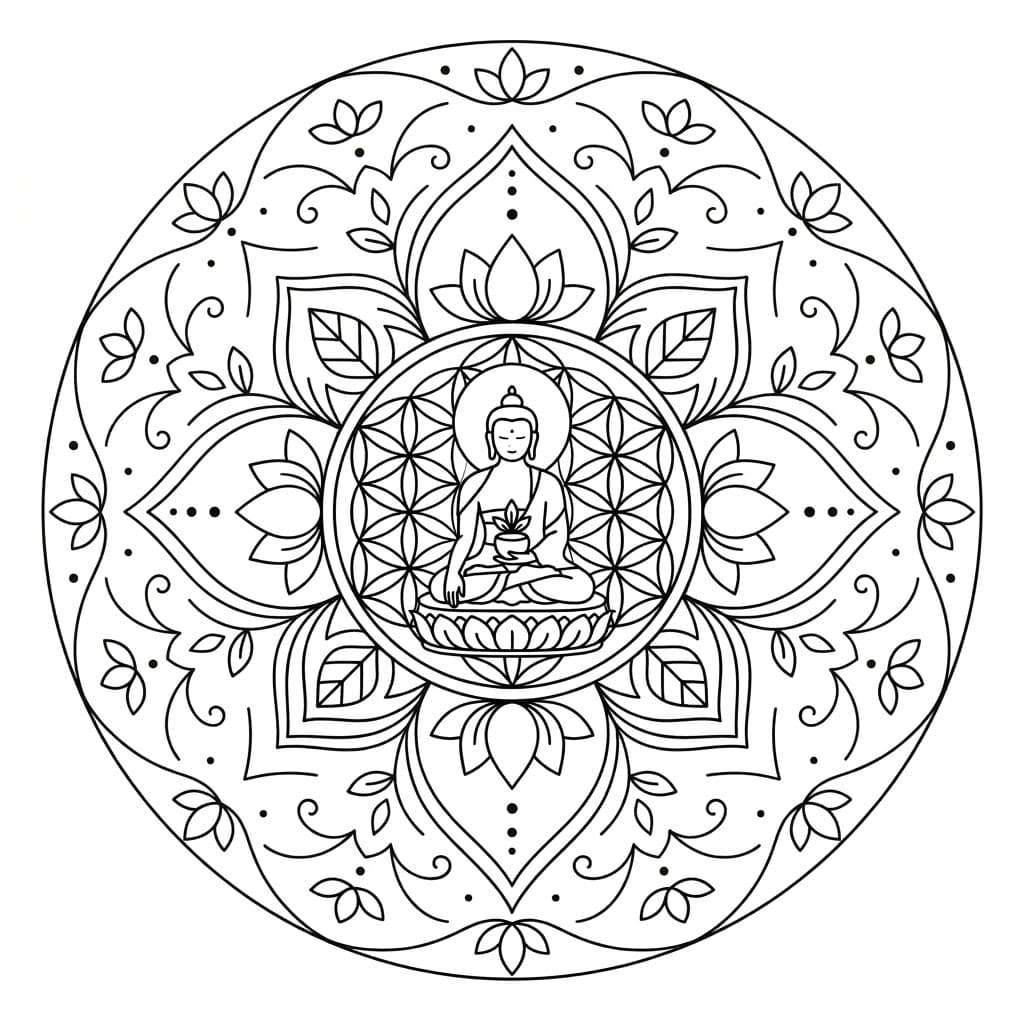 Elegant Medicine Buddha Mandala Art Mandalas