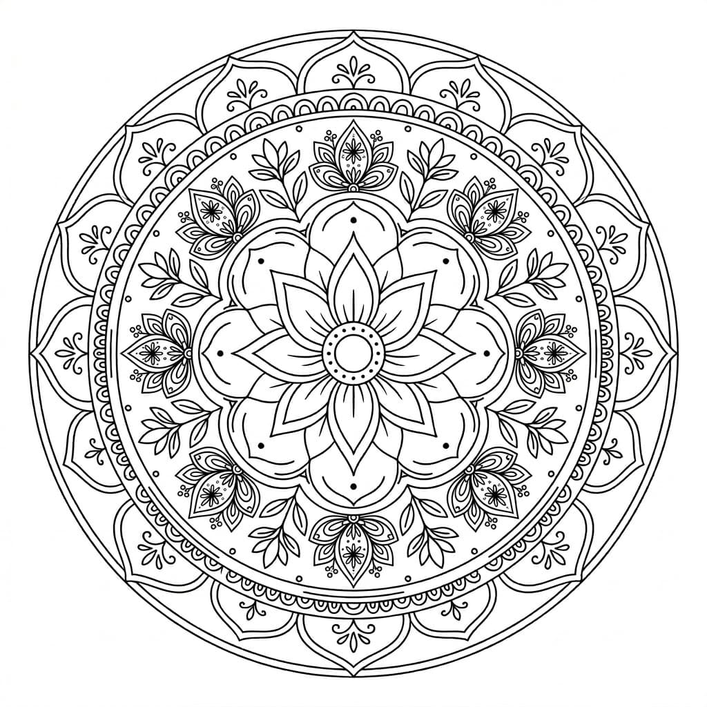 Elegant Petal Rangoli Mandala Template Mandalas