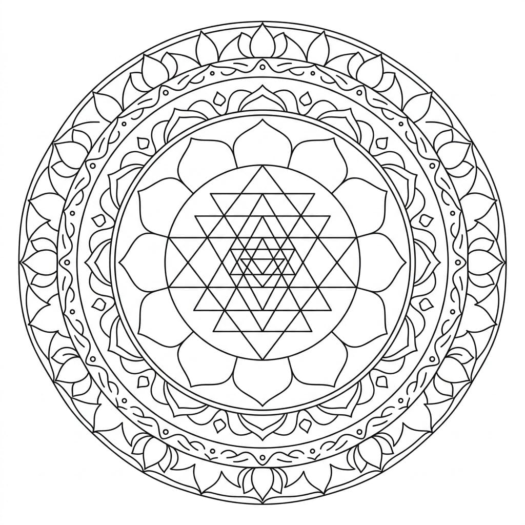 Elegant Sri Yantra Mandala Template Mandalas