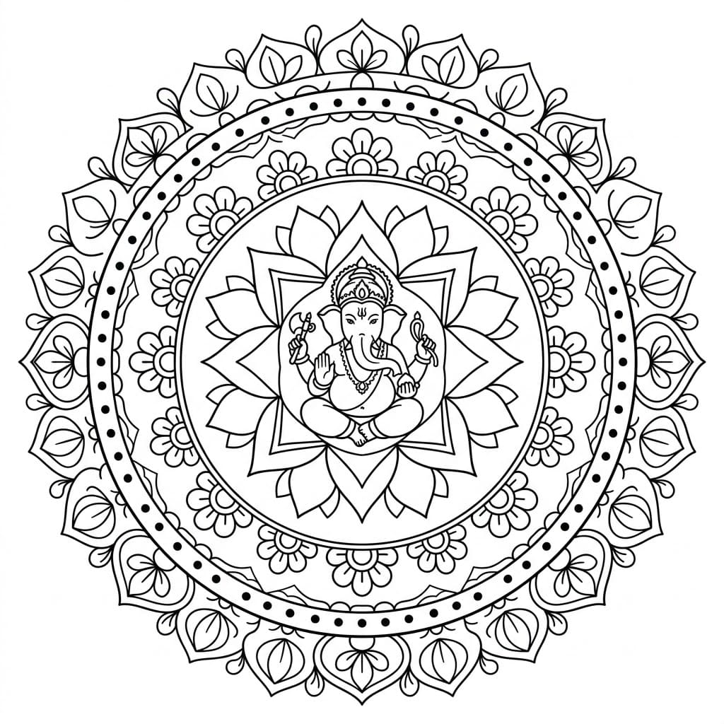 Eternal Ganesha Yantra Template Mandalas