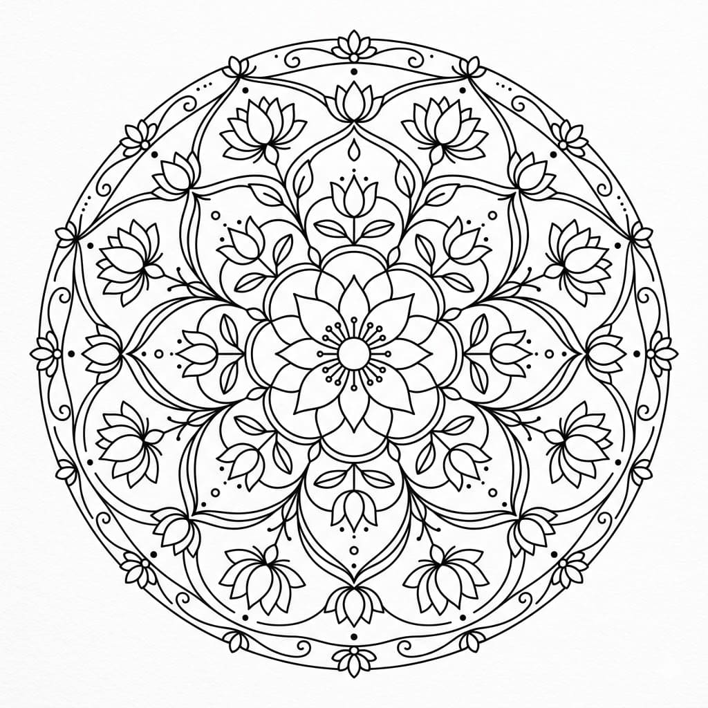 Eternal Lotus Nava Padma Mandala Pattern Mandalas