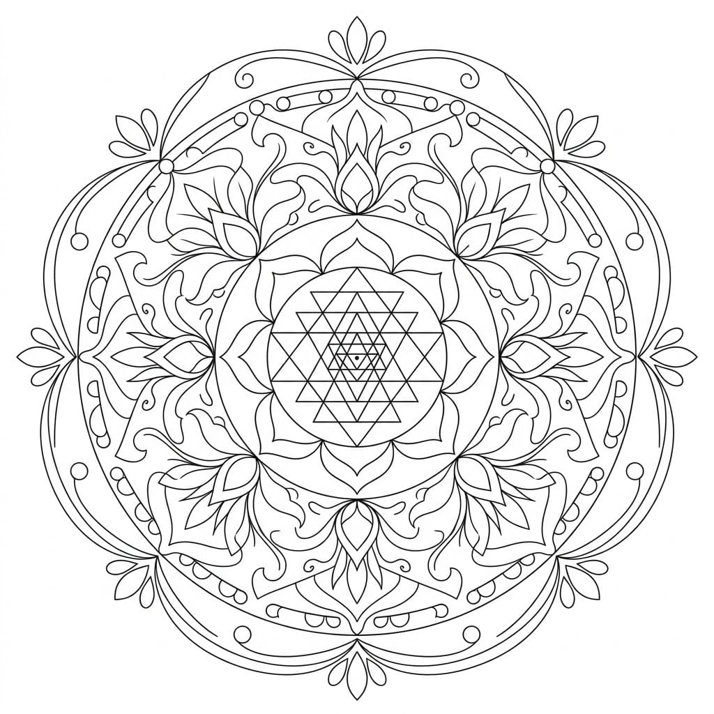 Eternal Sri Yantra Mandala Template Mandalas