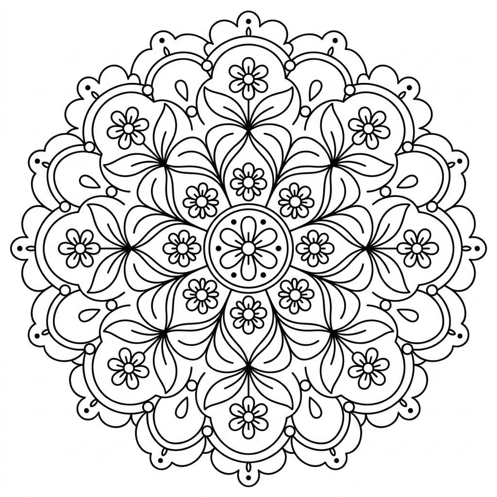 Floral Aura Rangoli Mandala Template Mandalas