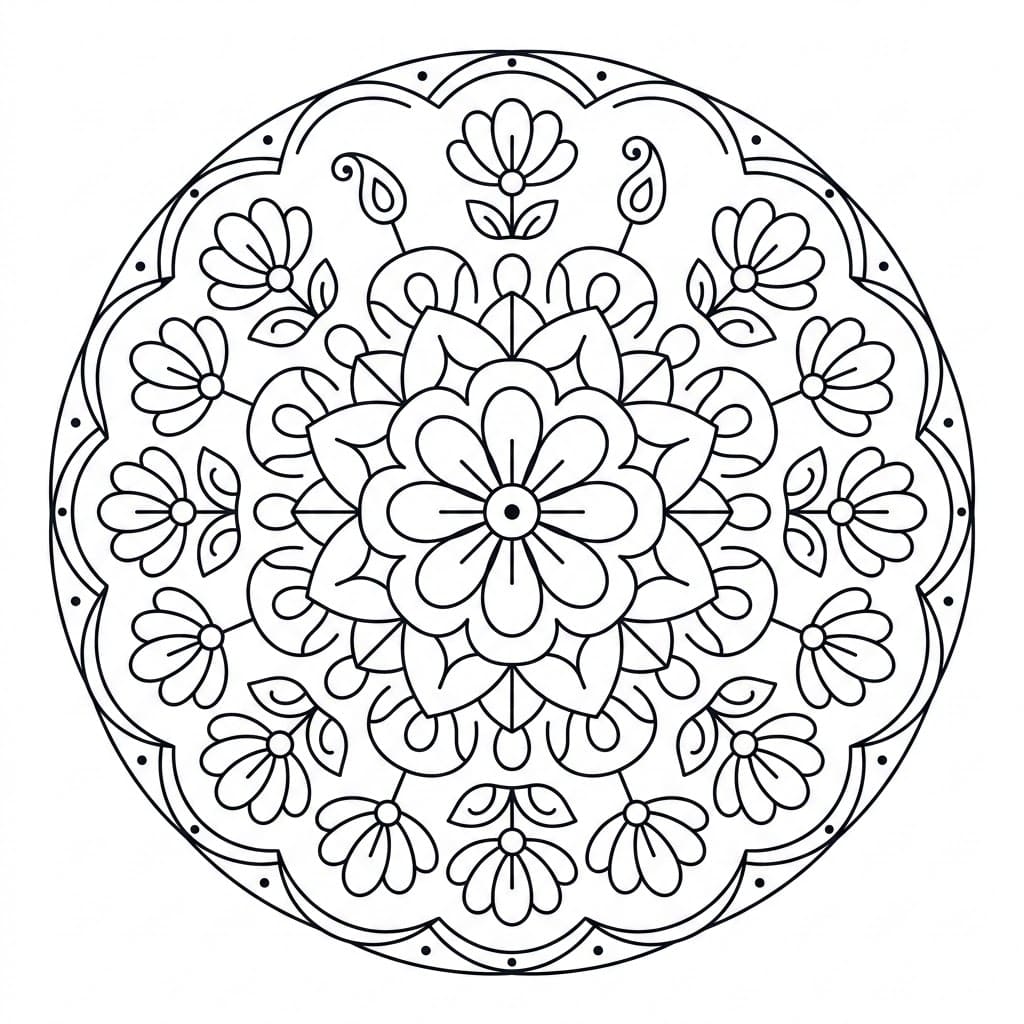 Floral Kolam Mandala Design Mandalas