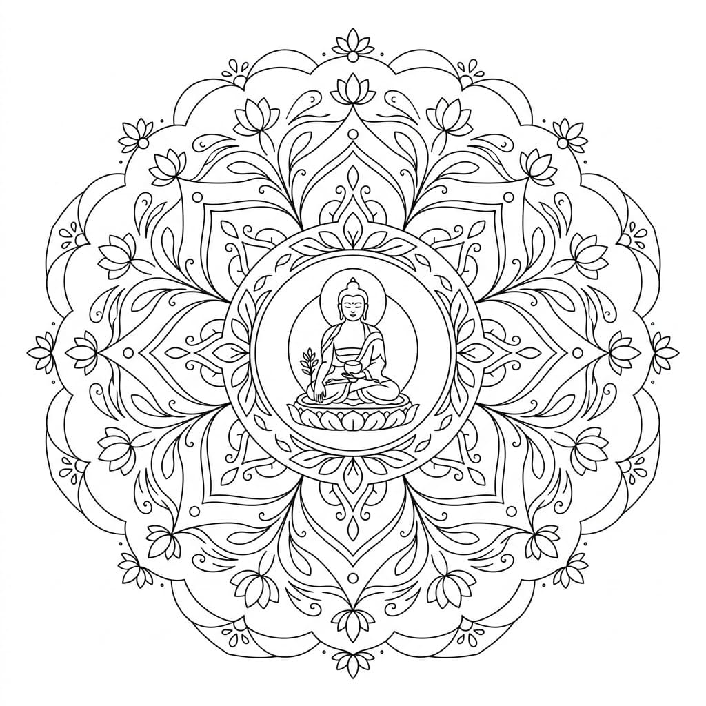 Flowing Medicine Buddha Mandala Art Mandalas