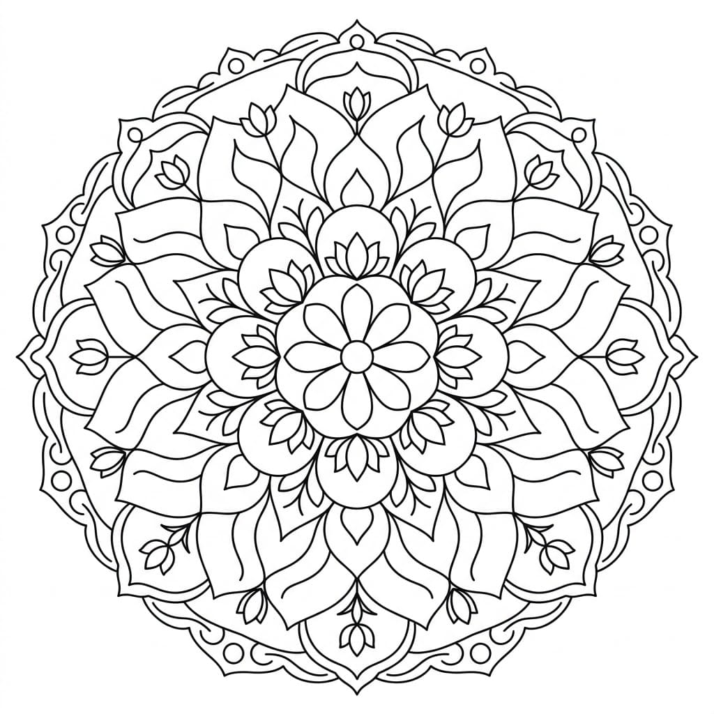 Gentle Bloom Nava Padma Mandala Pattern Mandalas
