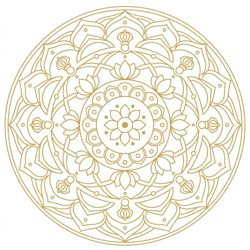 Golden Garbhadhatu Mandala Pattern Mandalas