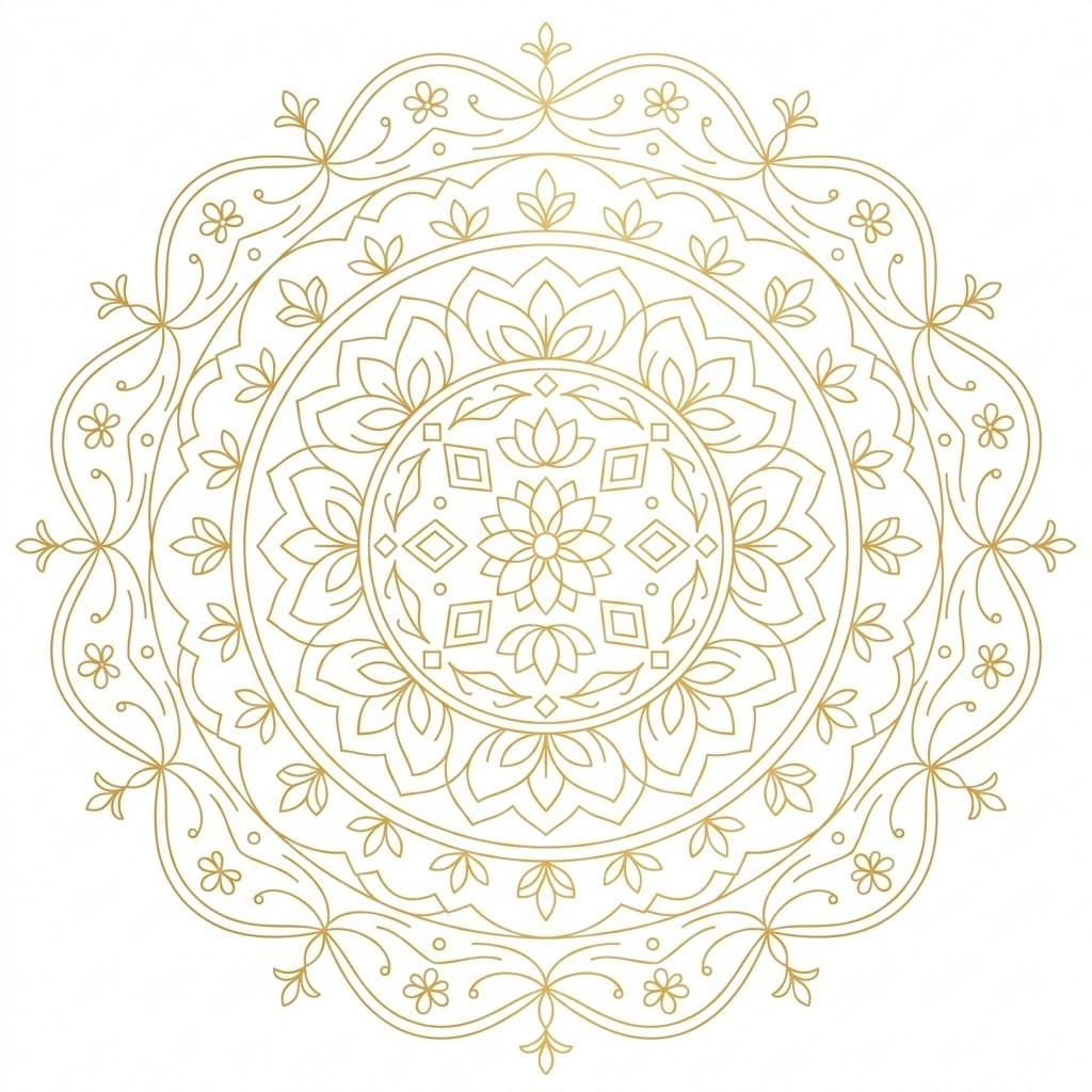 Golden Harmony Kalachakra Mandala Pattern Mandalas