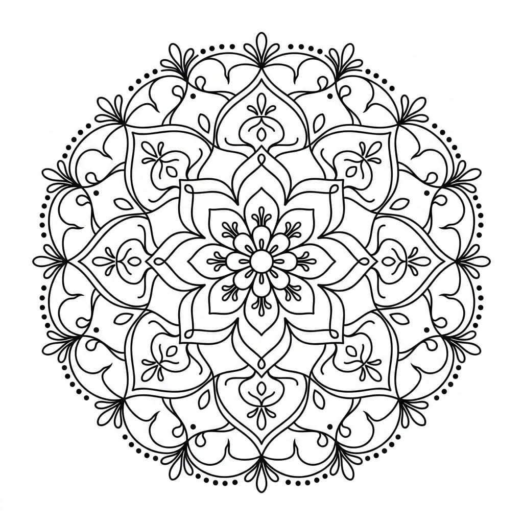 Golden Petal Rangoli Mandala Template Mandalas