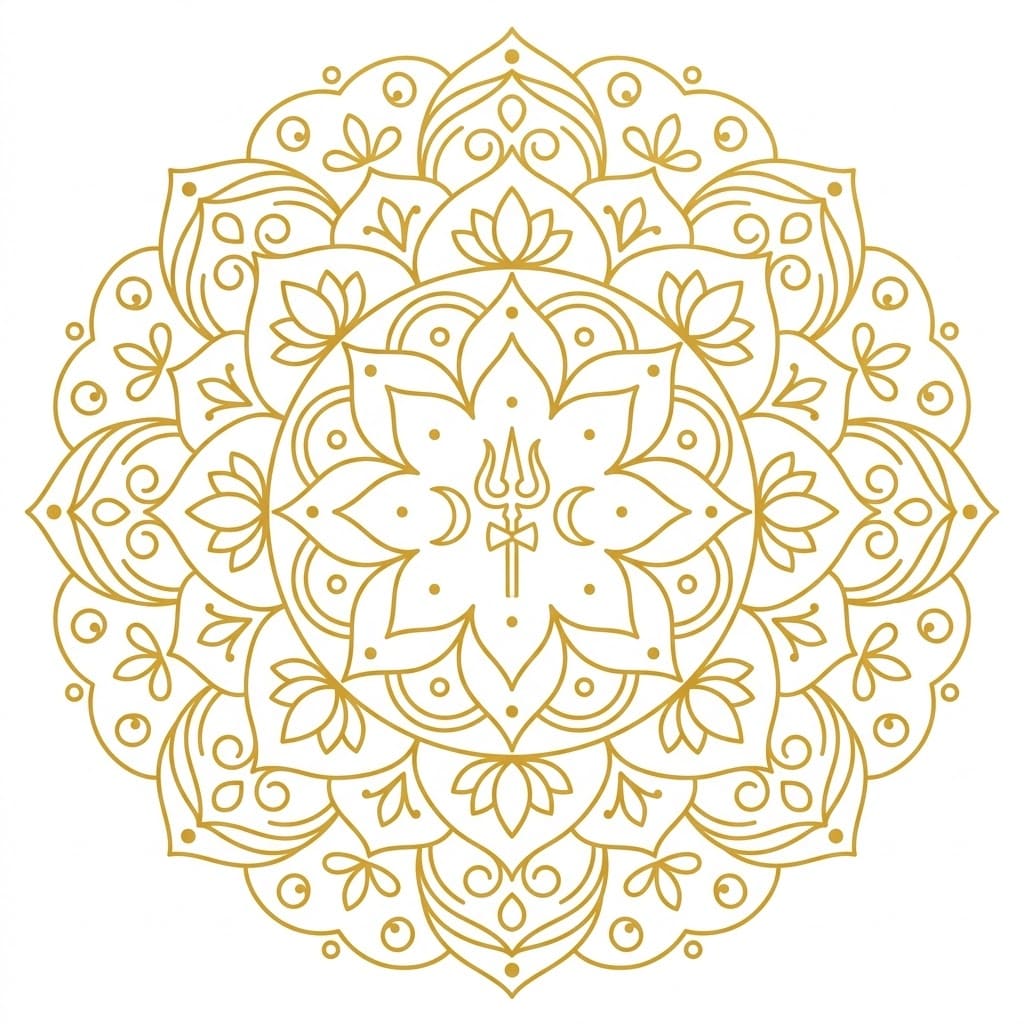 Golden Shiva Mandala Art Mandalas
