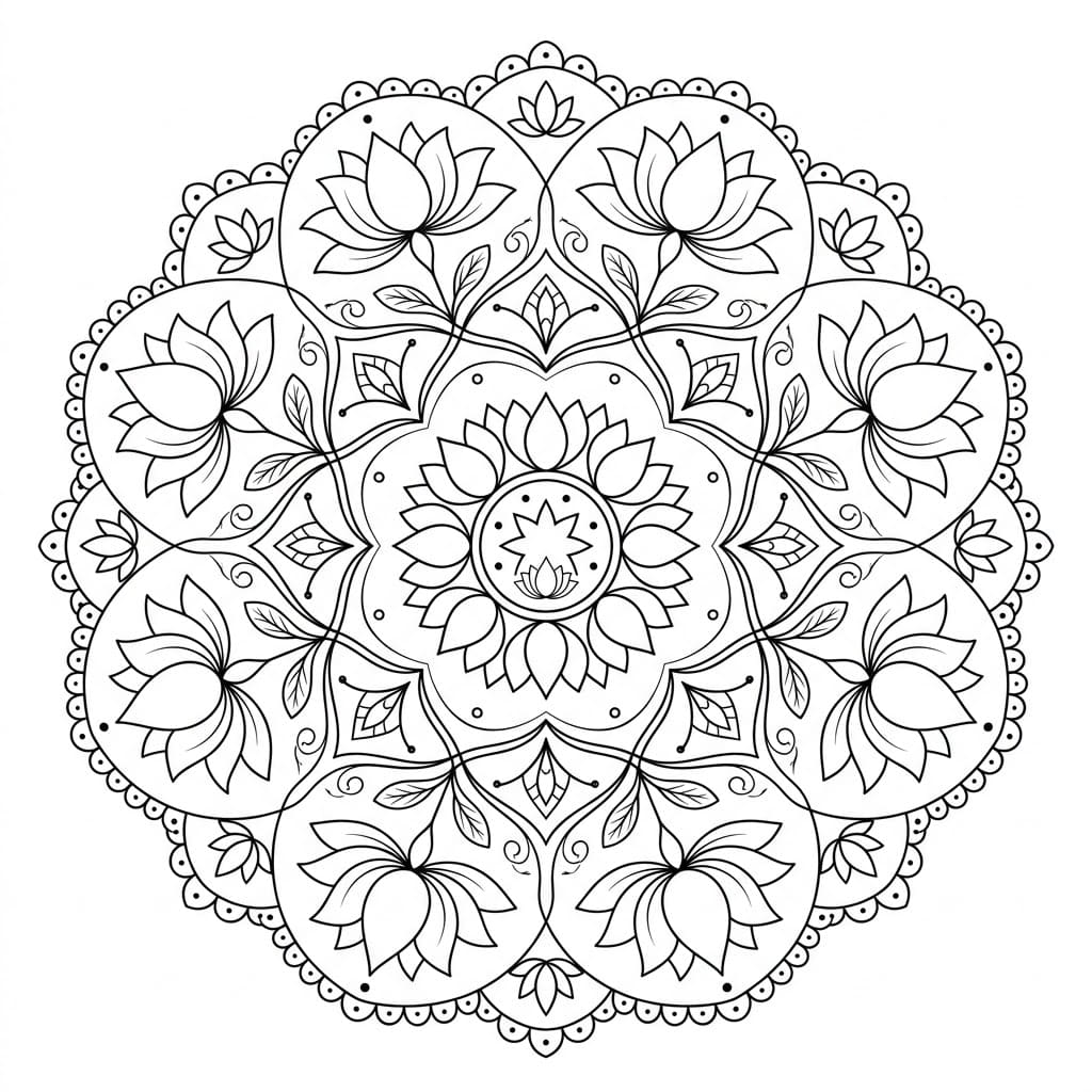 Graceful Lotus Mandala Design Mandalas