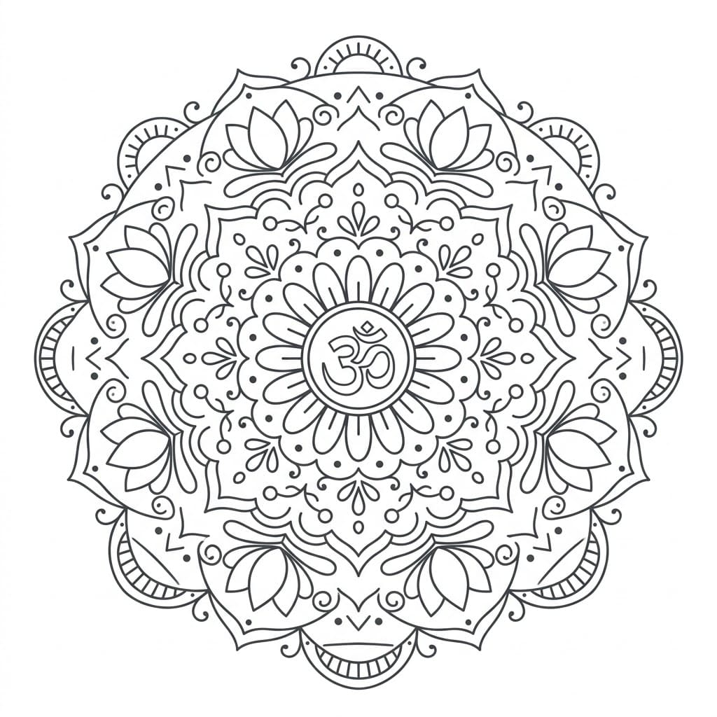 Graceful Om Mandala Pattern Mandalas