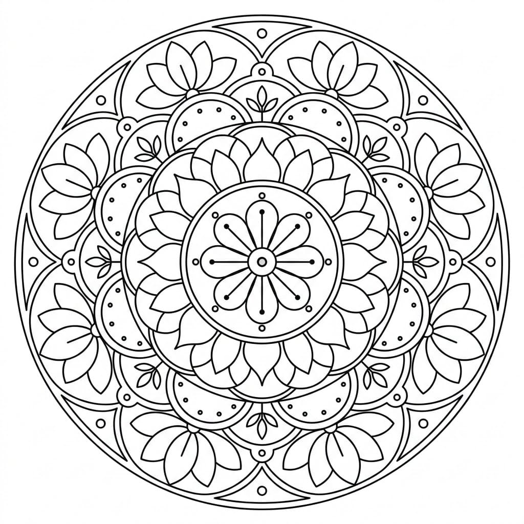Harmony Flower Rangoli Mandala Template Mandalas