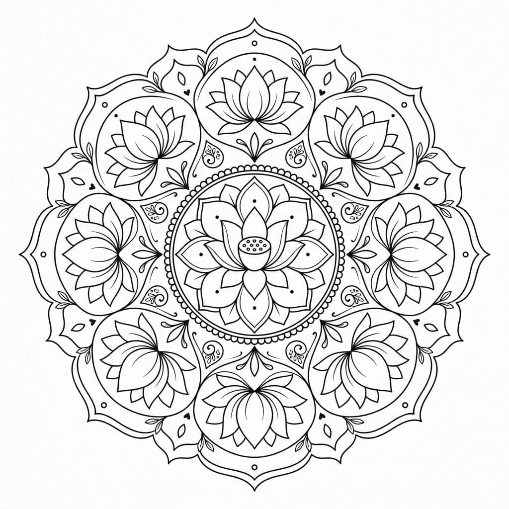 Harmony Lotus Mandala Design Mandalas