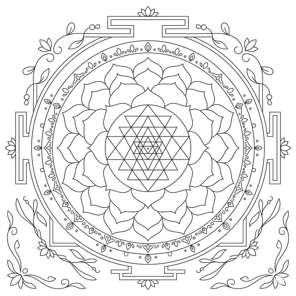Harmony Sri Yantra Mandala Template Mandalas