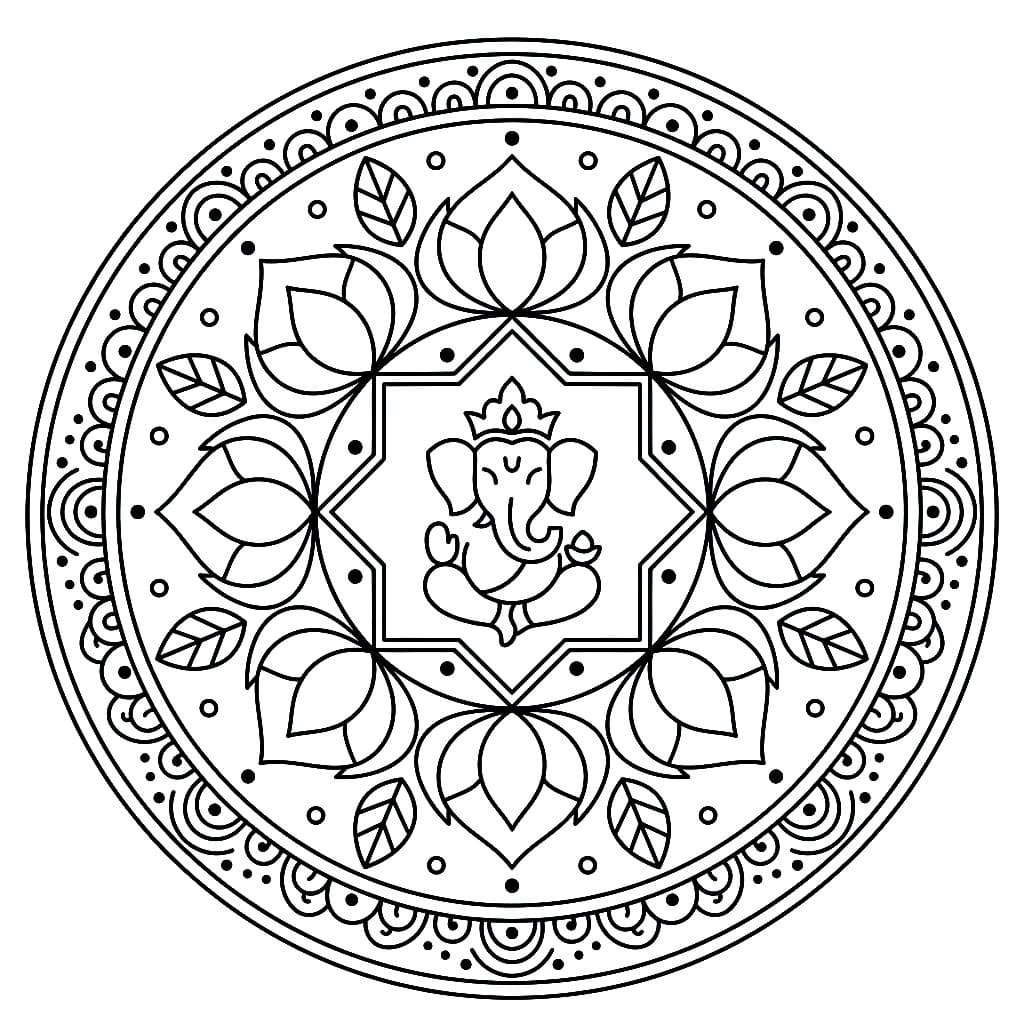 Holy Ganesha Yantra Template Mandalas