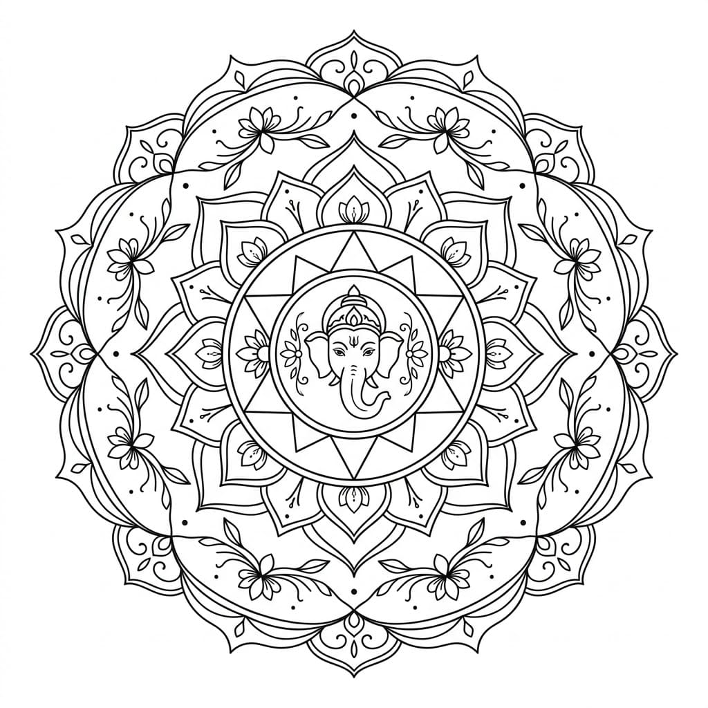 Inner Ganesha Yantra Template Mandalas