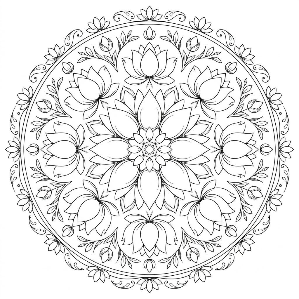 Lotus Echo Nava Padma Mandala Pattern Mandalas