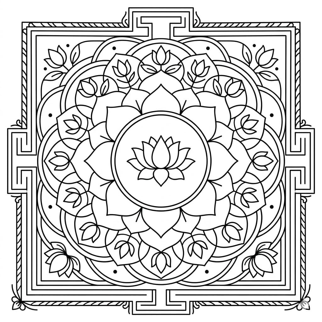 Lotus Garbhadhatu Mandala Pattern Mandalas