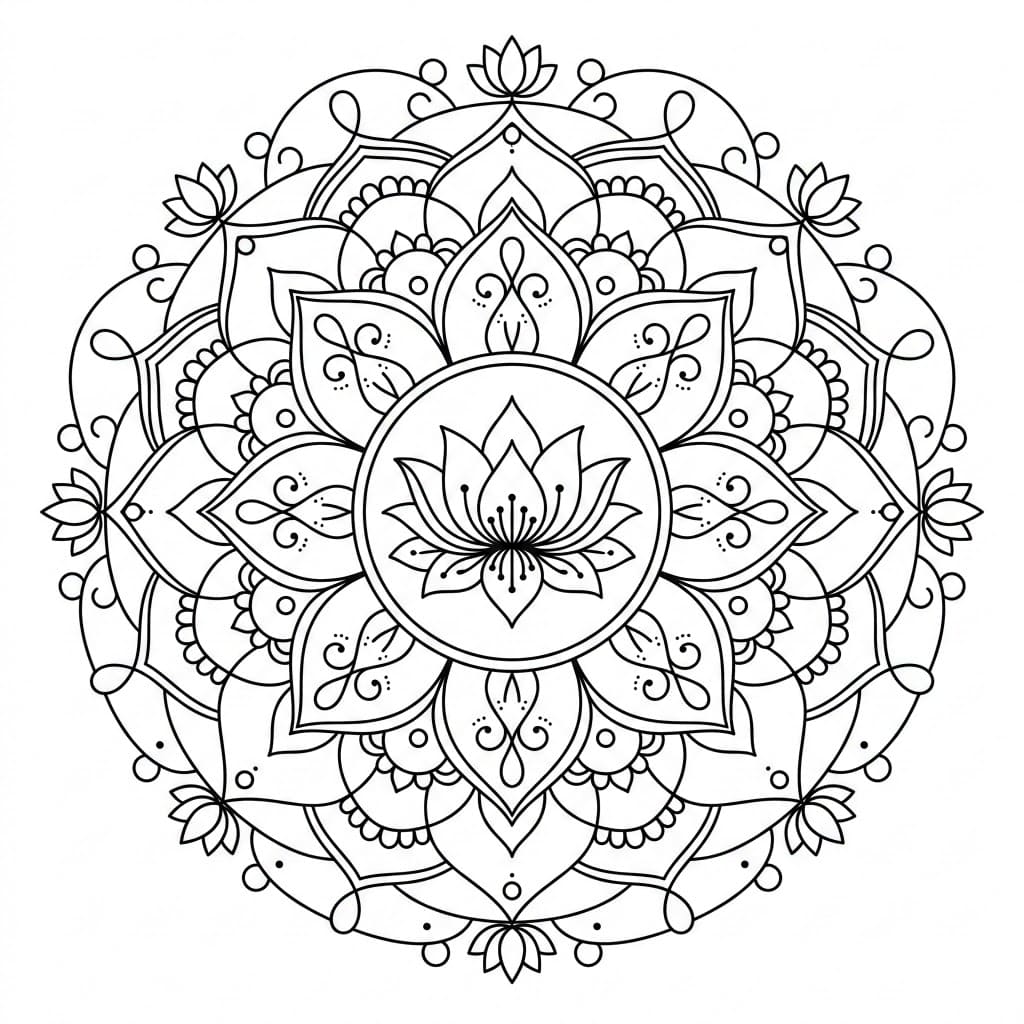 Lotus Rangoli Mandala Template Mandalas