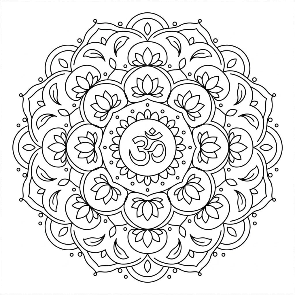 Luminous Om Mandala Pattern Mandalas