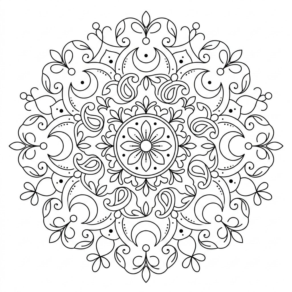 Lunar Kolam Mandala Design Mandalas